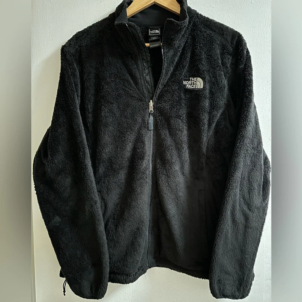 The North Face Black Osito Fuzzy Sherpa Full Zip Up Jacket Mocked Pockets XL - Picture 3 of 11